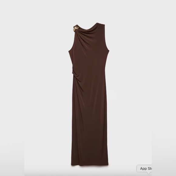 MANGO draped dress with metal detail - Picture 8 of 9
